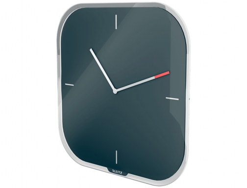 Reloj Leitz cosy de pared silencioso cristal 30x30 cm gris 90170089, imagen 4 mini