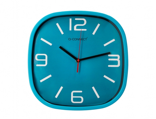 Reloj Q-connect de pared de plastico redondo 30 cm movimiento silencioso color KF16949 , azul, imagen 2 mini