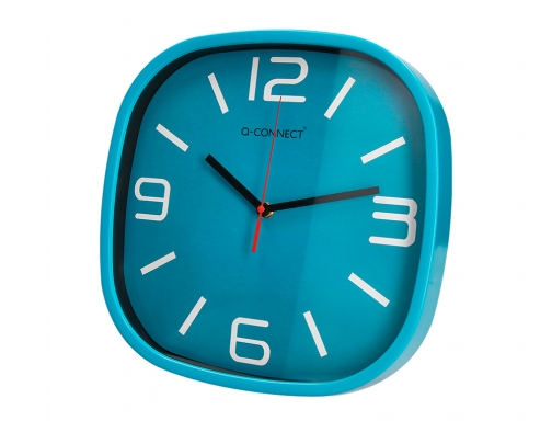 Reloj Q-connect de pared de plastico redondo 30 cm movimiento silencioso color KF16949 , azul, imagen 3 mini