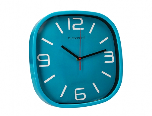 Reloj Q-connect de pared de plastico redondo 30 cm movimiento silencioso color KF16949 , azul, imagen 4 mini