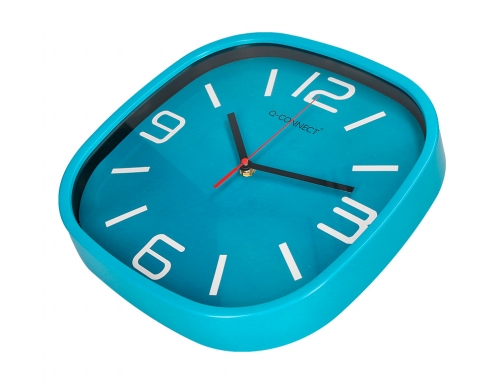 Reloj Q-connect de pared de plastico redondo 30 cm movimiento silencioso color KF16949 , azul, imagen 5 mini
