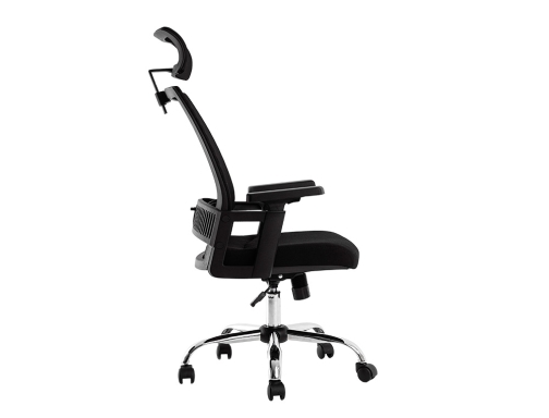 Silla de direccion Q-connect ergonomica base metal respaldo alto con reposacabeza ajustable KF19024 , negro, imagen 4 mini