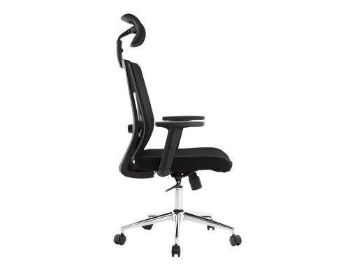 Silla giratoria Q-connect ergonomica respaldo alto y reposacabeza ajustable en altura 1180+100x630x625 KF10301 , negro, imagen 4 mini