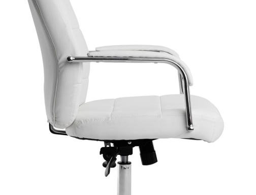 Silla Q-connect direccion piav e simil piel base de metal alt max KF04624 , blanco, imagen 5 mini