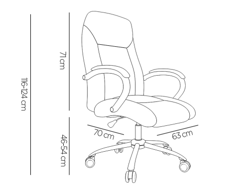 Silla Q-connect direccion vero na simil piel base de metal alt max KF04621 , marron, imagen 3 mini