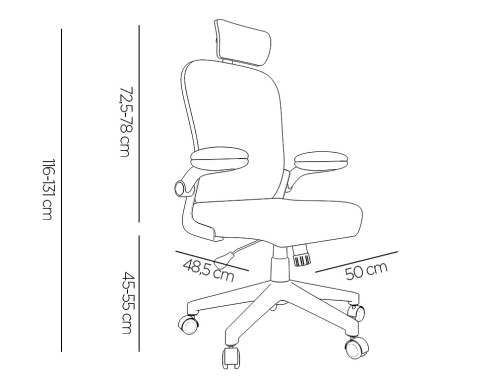 Silla Q-connect ergonomica pal ermo malla base nylon alt max 1300 anc KF04635 , blanco negro, imagen 3 mini