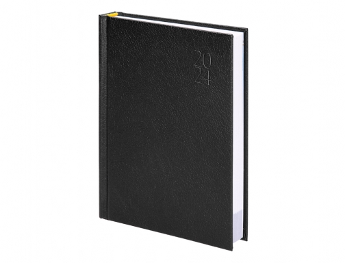Agenda encuadernada Liderpapel corfu 15x21 cm 2024 dia pagina color negro papel 167040, imagen 5 mini