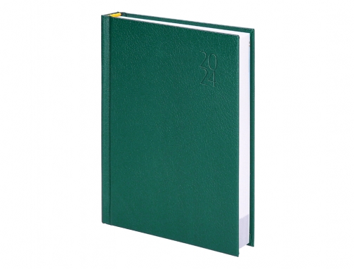 Agenda encuadernada Liderpapel corfu 15x21 cm 2024 dia pagina color verde papel 167042, imagen 5 mini