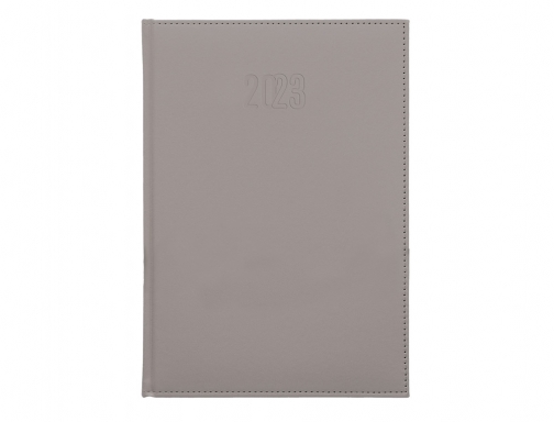 Agenda encuadernada Liderpapel creta 17x24 cm 2023 dia pagina color gris papel 164061 , plata, imagen 2 mini