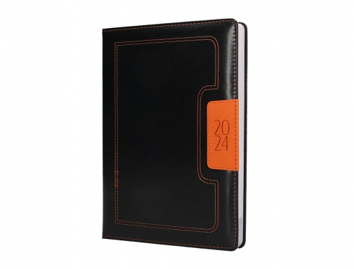 Agenda encuadernada Liderpapel dorios 17x24 cm 2024 dia pagina color negro y 167098, imagen 5 mini