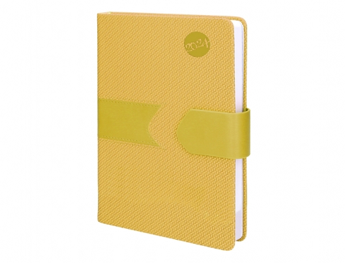 Agenda encuadernada Liderpapel lidhor 15x21 cm 2024 dia pagina color amarillo papel 167072, imagen 5 mini