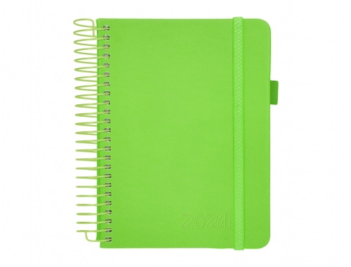 Agenda encuadernada Liderpapel neon A5 2024 dia pagina papel 70 gr color 167030, imagen 3 mini