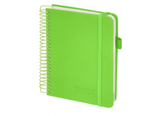 Agenda encuadernada Liderpapel neon A5 2024 dia pagina papel 70 gr color 167030, imagen 5 mini