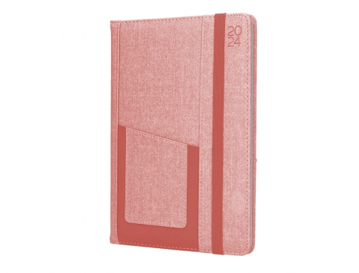 Agenda encuadernada Liderpapel saria A5 2024 semana vista color rosa papel 70 167104, imagen 5 mini