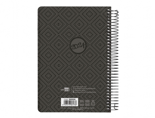 Agenda espiral Liderpapel classic A5 2024 semana vista portada polipropileno papel 70 166956, imagen 4 mini