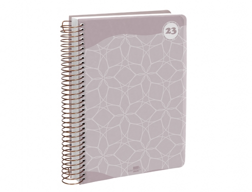 Agenda espiral Liderpapel classic A6 2023 semana vista portada polipropileno papel 70 163954 , coral, imagen 4 mini