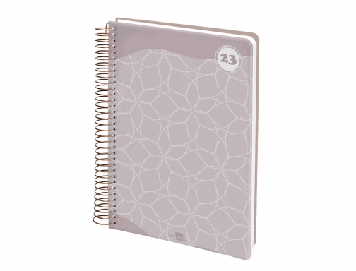 Agenda espiral Liderpapel classic A6 2023 semana vista portada polipropileno papel 70 163954 , coral, imagen 5 mini