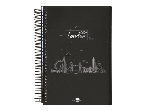 Agenda espiral Liderpapel gazi A4 2024 dia pagina portada polipropileno papel 70 166966, imagen 3 mini