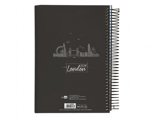 Agenda espiral Liderpapel gazi A4 2024 dia pagina portada polipropileno papel 70 166966, imagen 4 mini