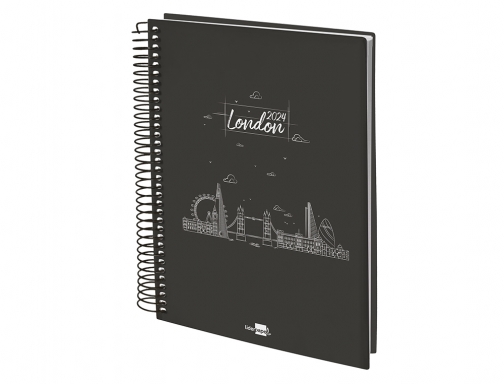 Agenda espiral Liderpapel gazi A4 2024 dia pagina portada polipropileno papel 70 166966, imagen 5 mini