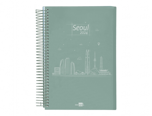 Agenda espiral Liderpapel gazi A4 2024 dia pagina portada polipropileno papel 70 166967, imagen 3 mini