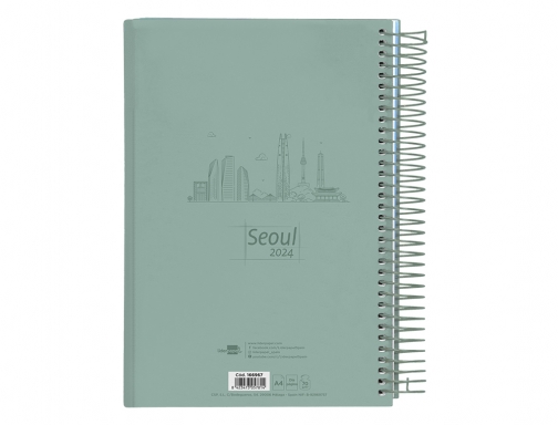 Agenda espiral Liderpapel gazi A4 2024 dia pagina portada polipropileno papel 70 166967, imagen 4 mini