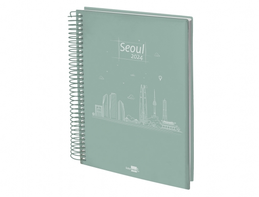 Agenda espiral Liderpapel gazi A4 2024 dia pagina portada polipropileno papel 70 166967, imagen 5 mini