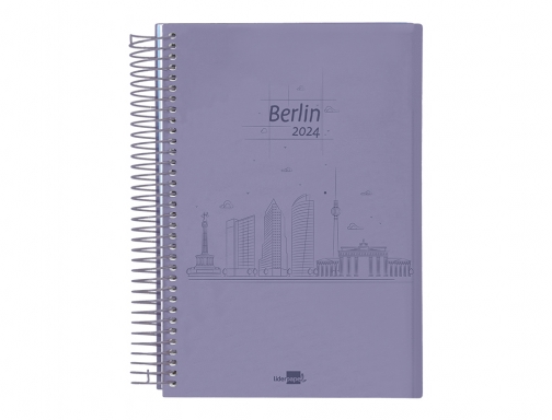 Agenda espiral Liderpapel gazi A4 2024 dia pagina portada polipropileno papel 70 166968, imagen 3 mini