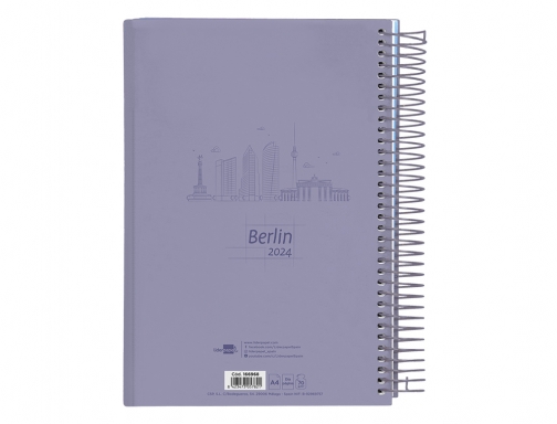 Agenda espiral Liderpapel gazi A4 2024 dia pagina portada polipropileno papel 70 166968, imagen 4 mini