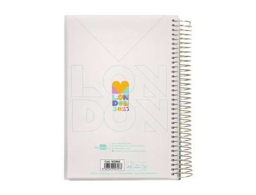 Agenda espiral Liderpapel gazi A5 2023 dia pagina portada polipropileno papel 70 163962 , fantasia, imagen 3 mini