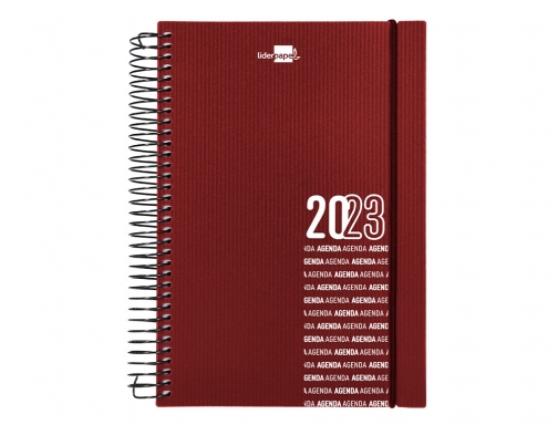 Agenda espiral Liderpapel olbia 15x21 cm 2023 dia pagina tapa polipropileno metalizado 164017, imagen 2 mini