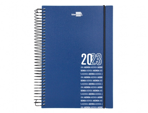 Agenda espiral Liderpapel olbia 15x21 cm 2023 semana vista tapa polipropileno metalizado 164018 , azul, imagen 2 mini