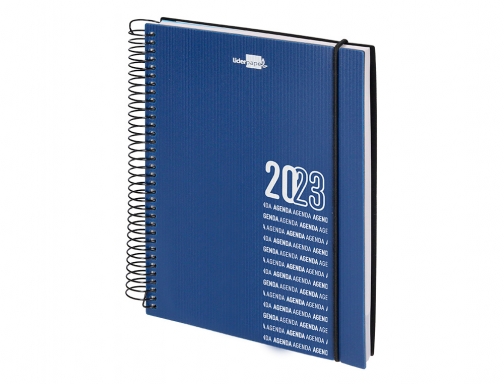 Agenda espiral Liderpapel olbia 15x21 cm 2023 semana vista tapa polipropileno metalizado 164018 , azul, imagen 4 mini