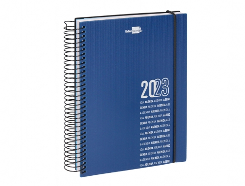 Agenda espiral Liderpapel olbia 15x21 cm 2023 semana vista tapa polipropileno metalizado 164018 , azul, imagen 5 mini