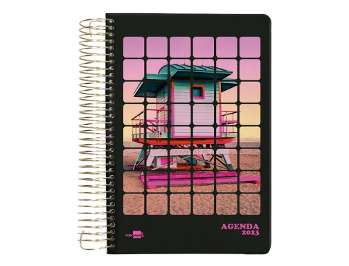 Agenda espiral Liderpapel perissa A5 2023 semana vista papel 80 gr color 163983 , fantasia, imagen 2 mini