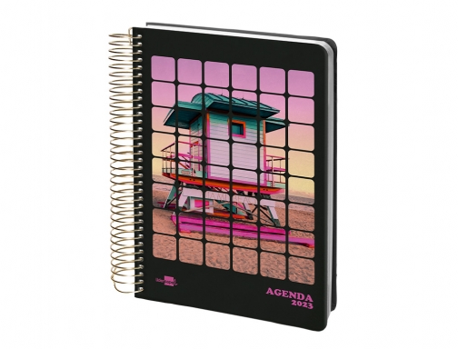 Agenda espiral Liderpapel perissa A5 2023 semana vista papel 80 gr color 163983 , fantasia, imagen 4 mini