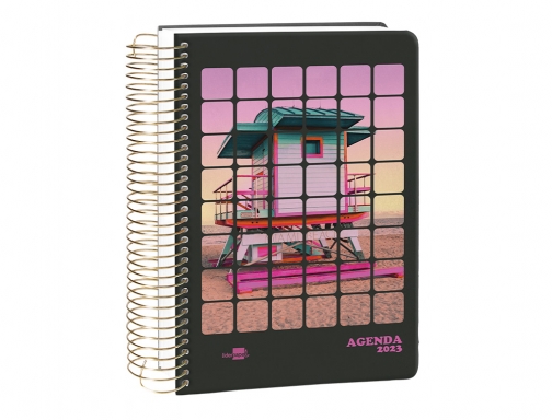 Agenda espiral Liderpapel perissa A5 2023 semana vista papel 80 gr color 163983 , fantasia, imagen 5 mini