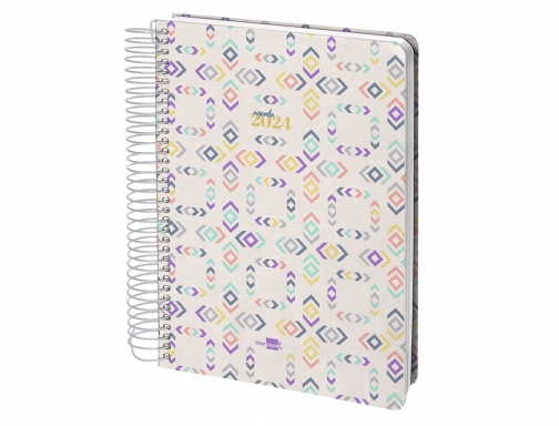 Agenda espiral Liderpapel perissa A6 2024 semana vista papel 80 gr diseo 166995, imagen 4 mini