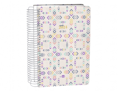 Agenda espiral Liderpapel perissa A6 2024 semana vista papel 80 gr diseo 166995, imagen 5 mini