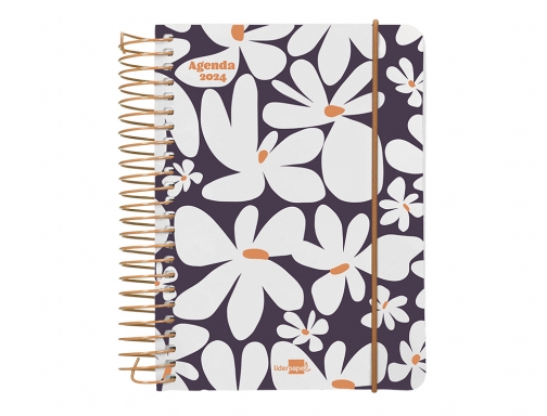 Agenda espiral Liderpapel santorini 10,5x14,8 cm 2024 dia pagina papel 60 gr 166944, imagen 3 mini