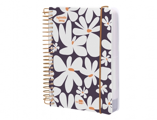 Agenda espiral Liderpapel santorini 10,5x14,8 cm 2024 dia pagina papel 60 gr 166944, imagen 5 mini