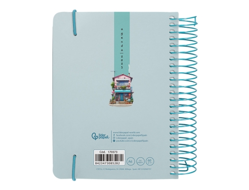 Agenda espiral Liderpapel santorini A6 2025 dia pagina street view papel 60 170373, imagen 4 mini