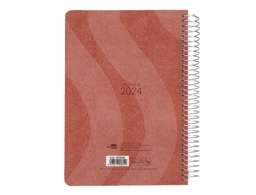 Agenda espiral Liderpapel syros 15x21 cm 2024 dia pagina simple espiral color 167000, imagen 4 mini