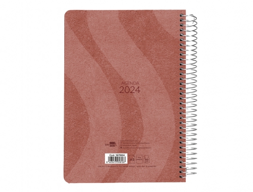Agenda espiral Liderpapel syros 15x21 cm 2024 dia pagina simple espiral color 167004, imagen 4 mini
