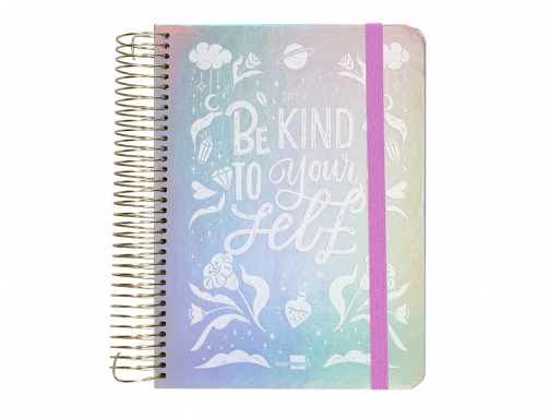 Agenda espiral Liderpapel tapa iridiscente kymolos A6 2024 semana vista papel 70 167007, imagen 3 mini