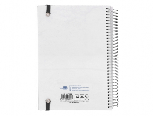 Agenda espiral Liderpapel tinos A6 2024 dia pagina portada polipropileno que se 167021, imagen 4 mini