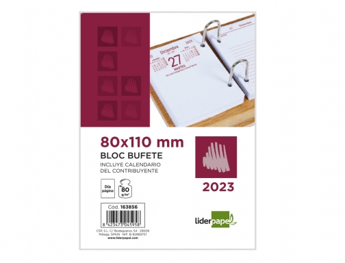 Bloc bufete Liderpapel 2023 80x110 mm papel 80 gr texto en castellano 163856, imagen 2 mini