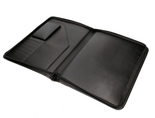 Carpeta portafolios cremallera con bolsa para movil y tarjetero color negro 260x355 Csp 163736NE, imagen 5 mini
