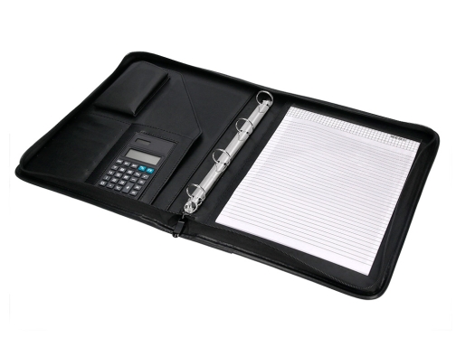 Carpeta portafolios Qconnect cremallera 4 anillas 20 mm concalculadora con bolsa para KF17201, imagen 5 mini