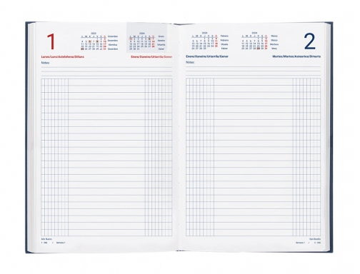 Dietario Liderpapel 12x16,5 cm 2024 octavo color azul papel 70 gr 167109, imagen 4 mini